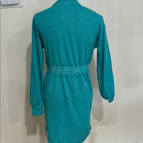 Time and Tru Teal Long Sleeve Sweatshirt Dress - Picture 5 of 7